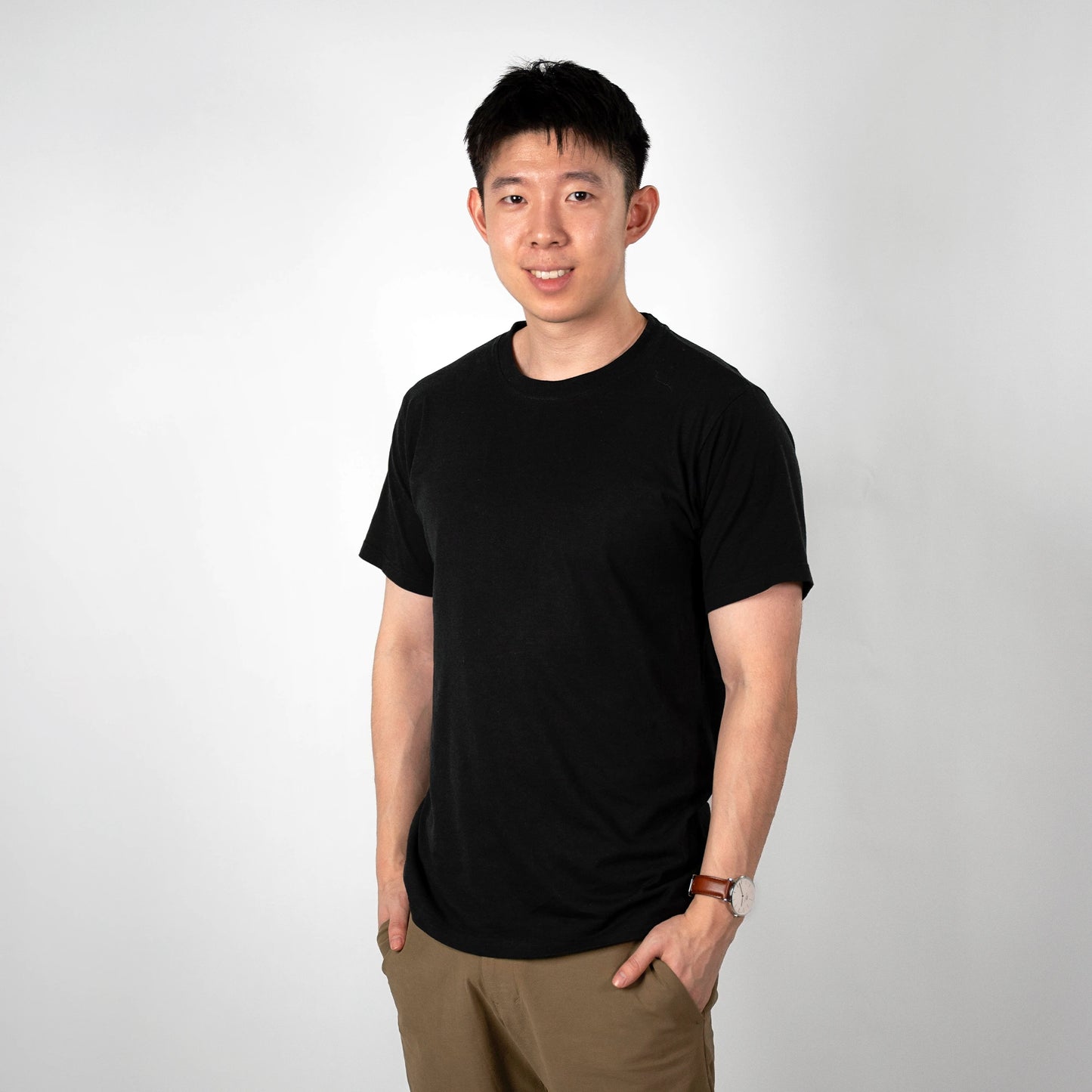 The Zenboo Original T-Shirt in black, made from sustainable bamboo fabric for a soft and breathable feel.
