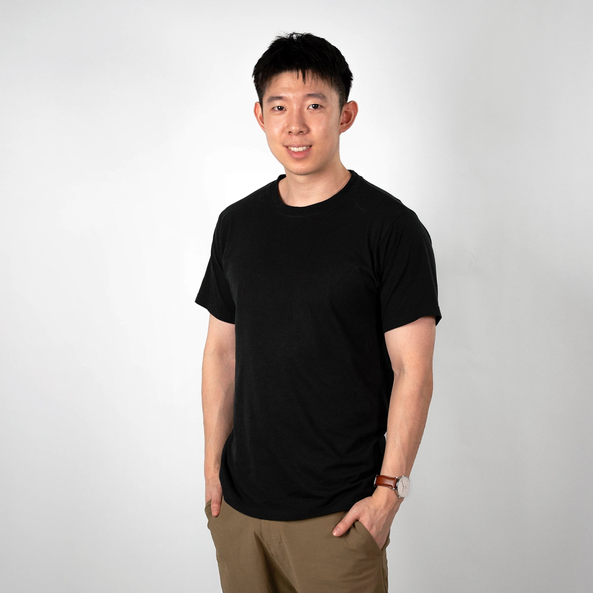 The Zenboo Original T-Shirt in black, made from sustainable bamboo fabric for a soft and breathable feel.