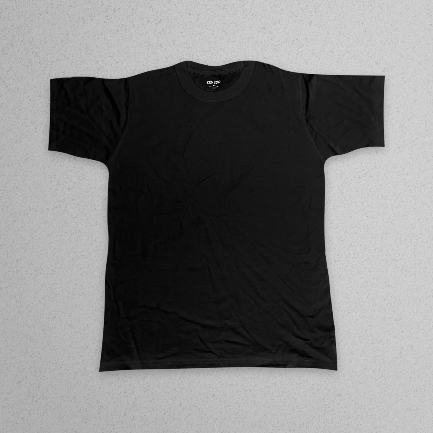 The Zenboo™ Original T-Shirt in Inkstone Black, made from eco-friendly bamboo fabric for a soft and breathable feel.