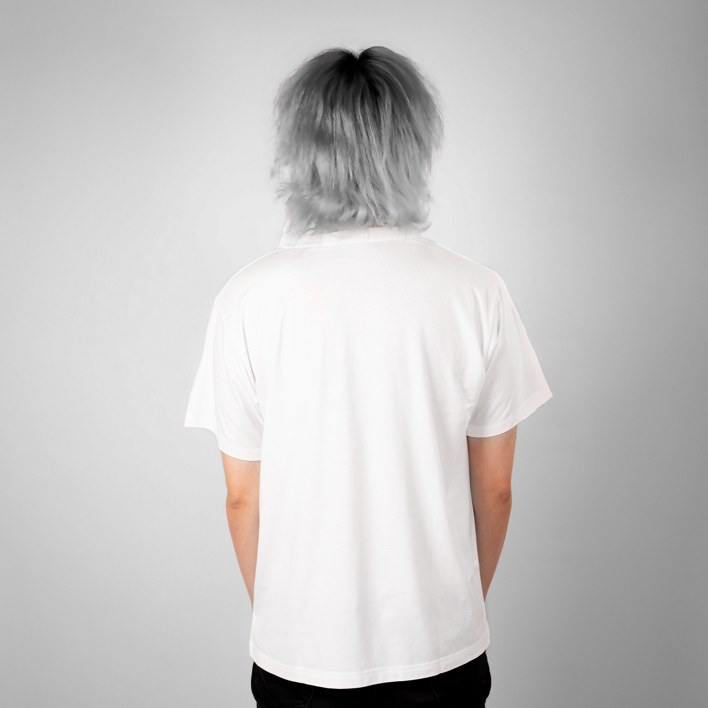 The Zenboo Original T-Shirt in white, back view. Sustainable, soft, breathable bamboo fabric.